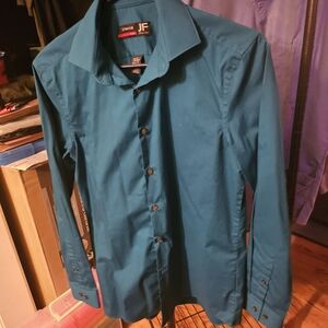 JF j.ferrar Men's Rich Teal Dress Shirt, Small 14-14.5 32-33 ☆WORN ONCE